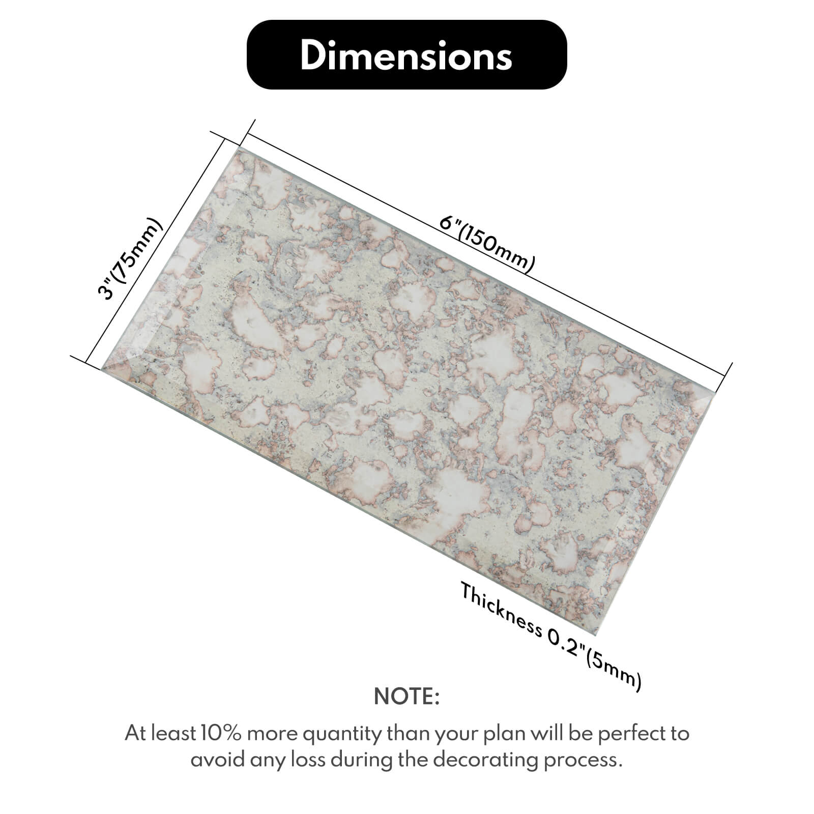 Peel and Stick Antique Beveled Mirror Tile Subway Mirror Glass Backsplash 3x6 Inch for Kitchen Bathroom Wall (40 Pcs, 5 SQ.FT.)