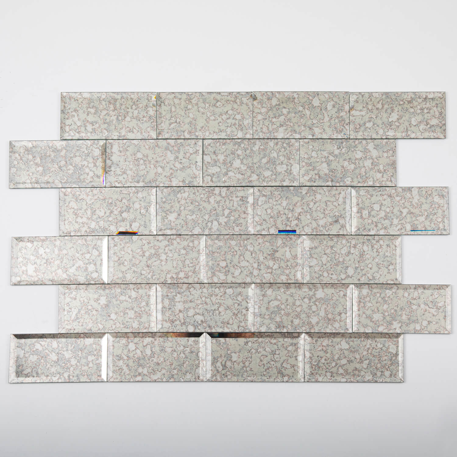 Peel and Stick Antique Beveled Mirror Tile Subway Mirror Glass Backsplash 3x6 Inch for Kitchen Bathroom Wall (40 Pcs, 5 SQ.FT.)