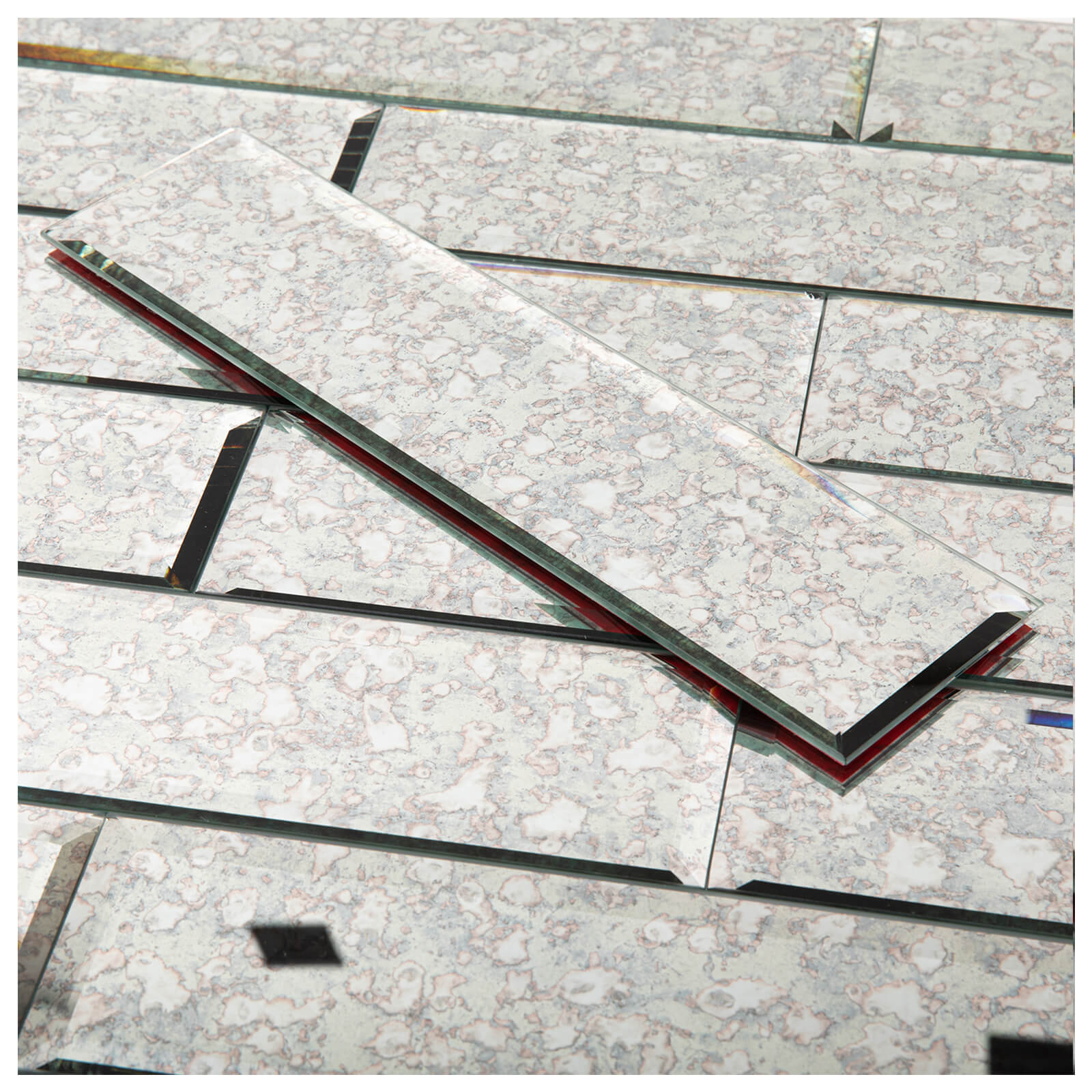 Peel and Stick Antique Beveled Mirror Tile Subway Mirror Backsplash 3x12 Inch for Kitchen Bathroom Wall (20 Pcs, 5 SQ.FT.)