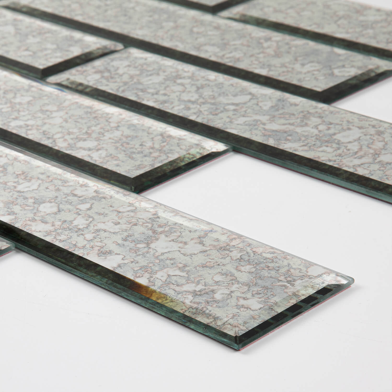 Peel and Stick Antique Beveled Mirror Tile Subway Mirror Backsplash 3x12 Inch for Kitchen Bathroom Wall (20 Pcs, 5 SQ.FT.)