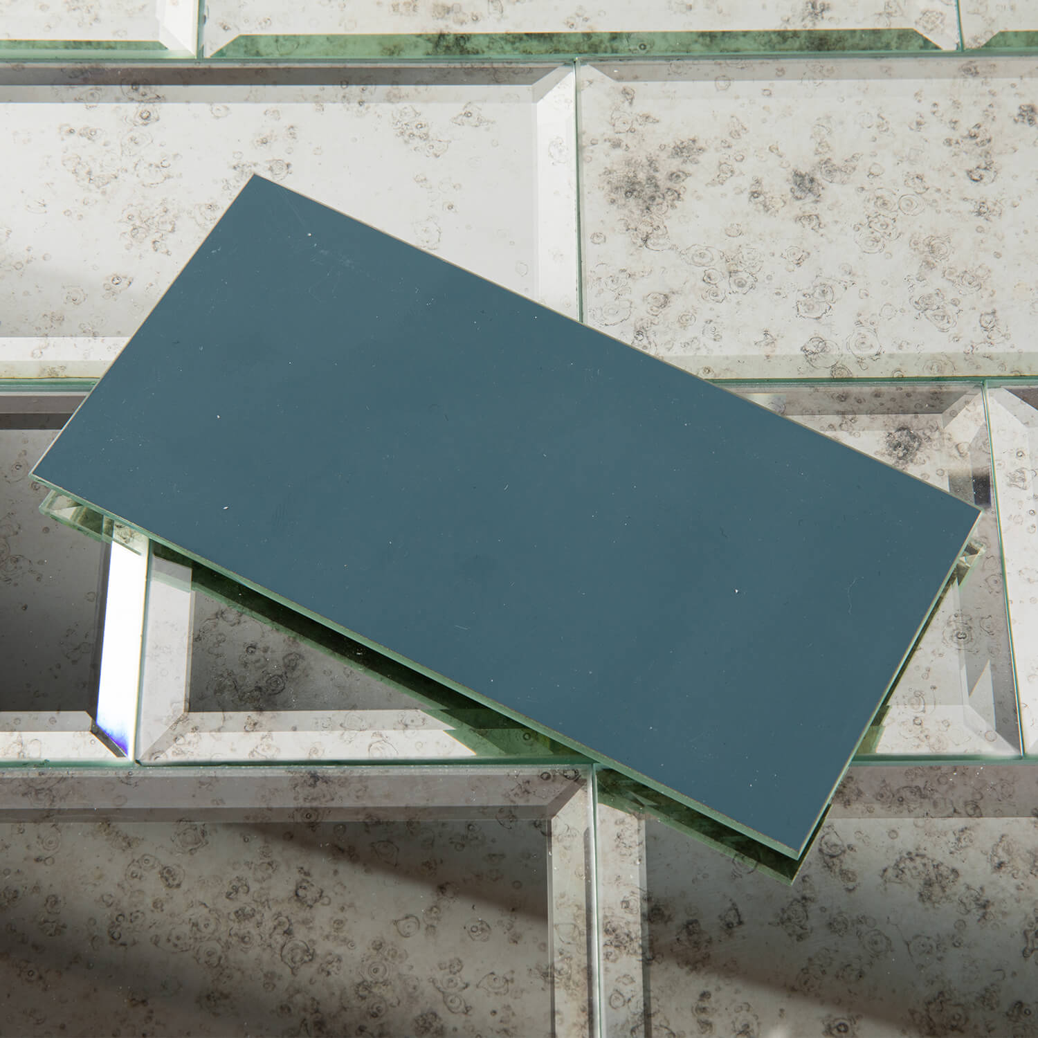 Light Antique Mirror Tile, Beveled Subway Mirror Backsplash 3x6 Inch for Kitchen Bathroom Wall (40 Pcs, 5 SQ.FT.)