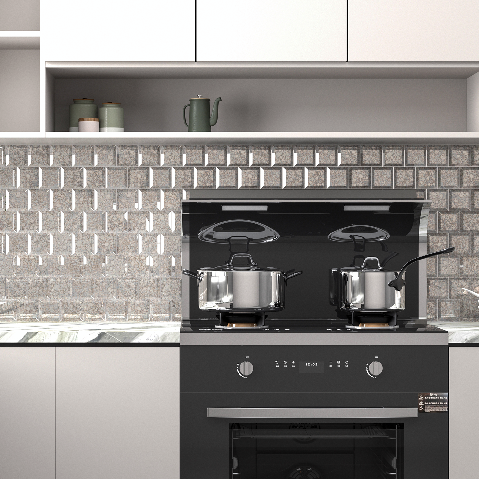 Peel and Stick 3 Inch Antique Mirror Backsplash, Square Tile for Kitchen Bathroom (32 Sheets, 2 SQ.FT.)