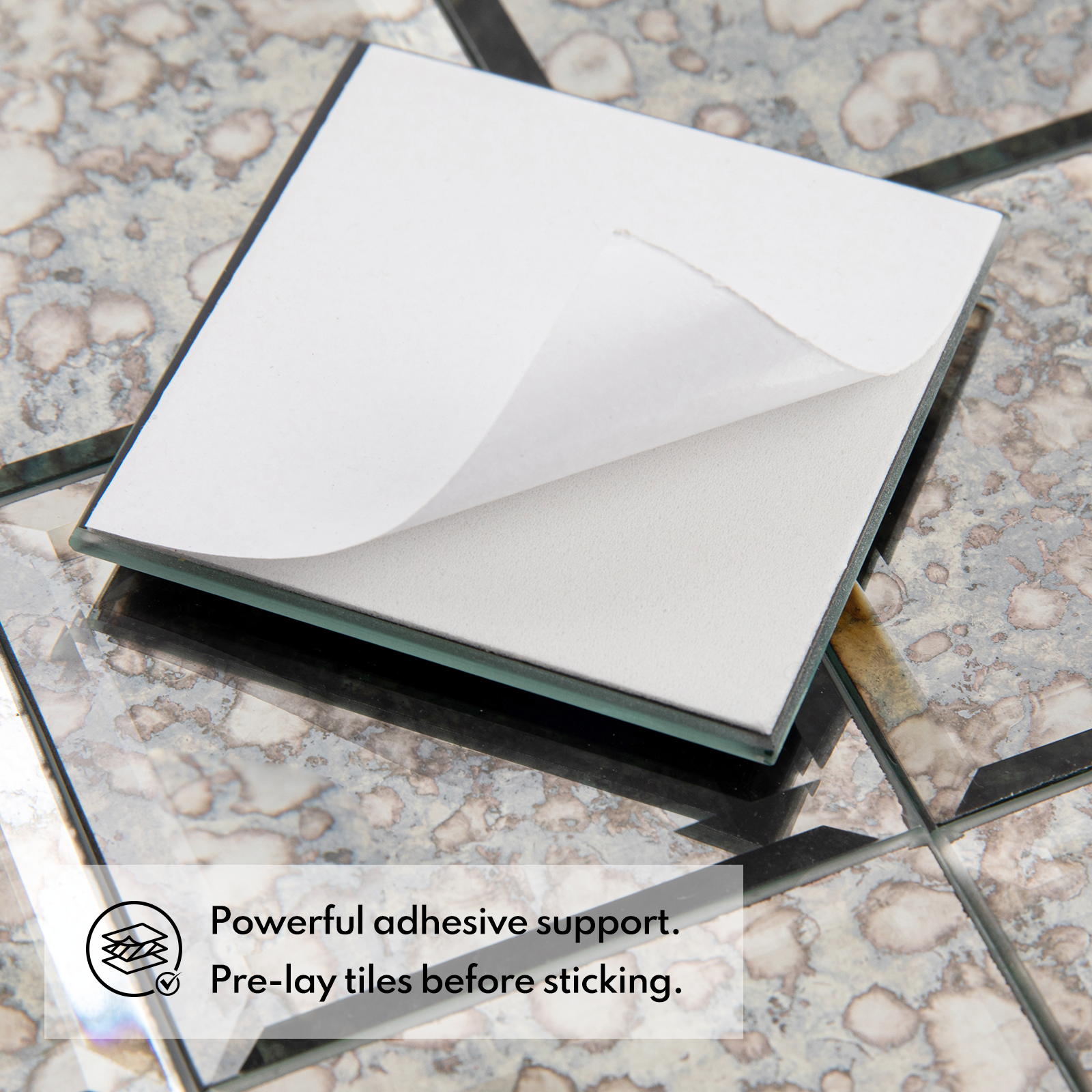 Peel and Stick 3 Inch Antique Mirror Backsplash, Square Tile for Kitchen Bathroom (32 Sheets, 2 SQ.FT.)