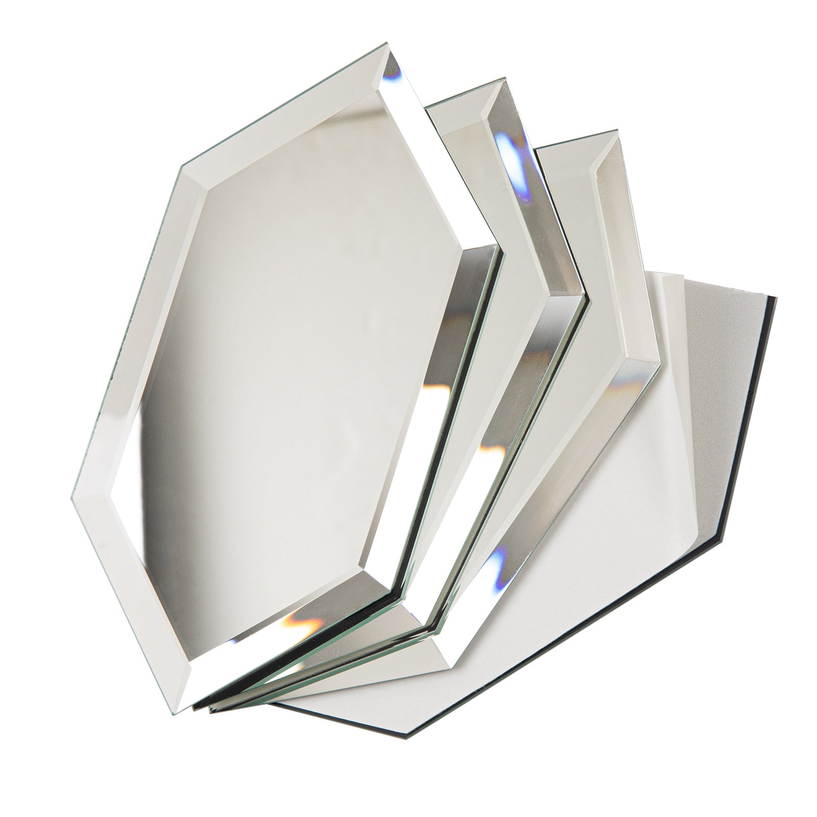 Lovdeco Peel and Stick Beveled Mirror Tile, Mirror Backsplash for Kitchen Bathroom Wall, 4x7.87 Inches Hexagon, Silver (30 Pcs, 4.8 SQ.FT.)