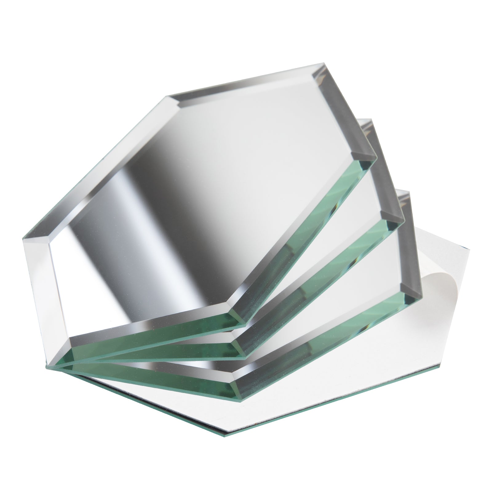 Lovdeco Peel and Stick Beveled Mirror Tile, Mirror Backsplash for Kitchen Bathroom Wall, 4x7.87 Inches Hexagon, Silver (30 Pcs, 4.8 SQ.FT.)