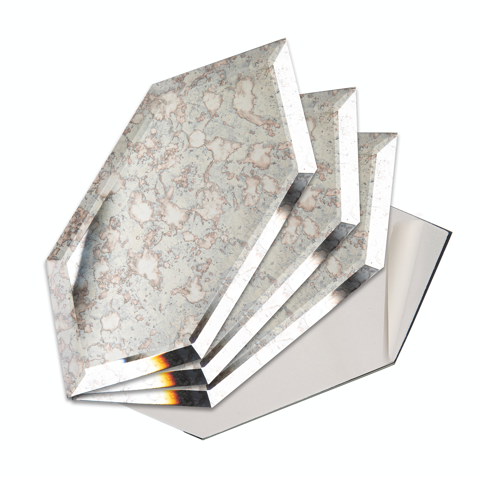 Peel and Stick Beveled Mirror Tile, Mirror Backsplash for Kitchen Bathroom Wall, 4x7.87 Inches Hexagon, Antique (30 Pcs, 4.8 SQ.FT.)