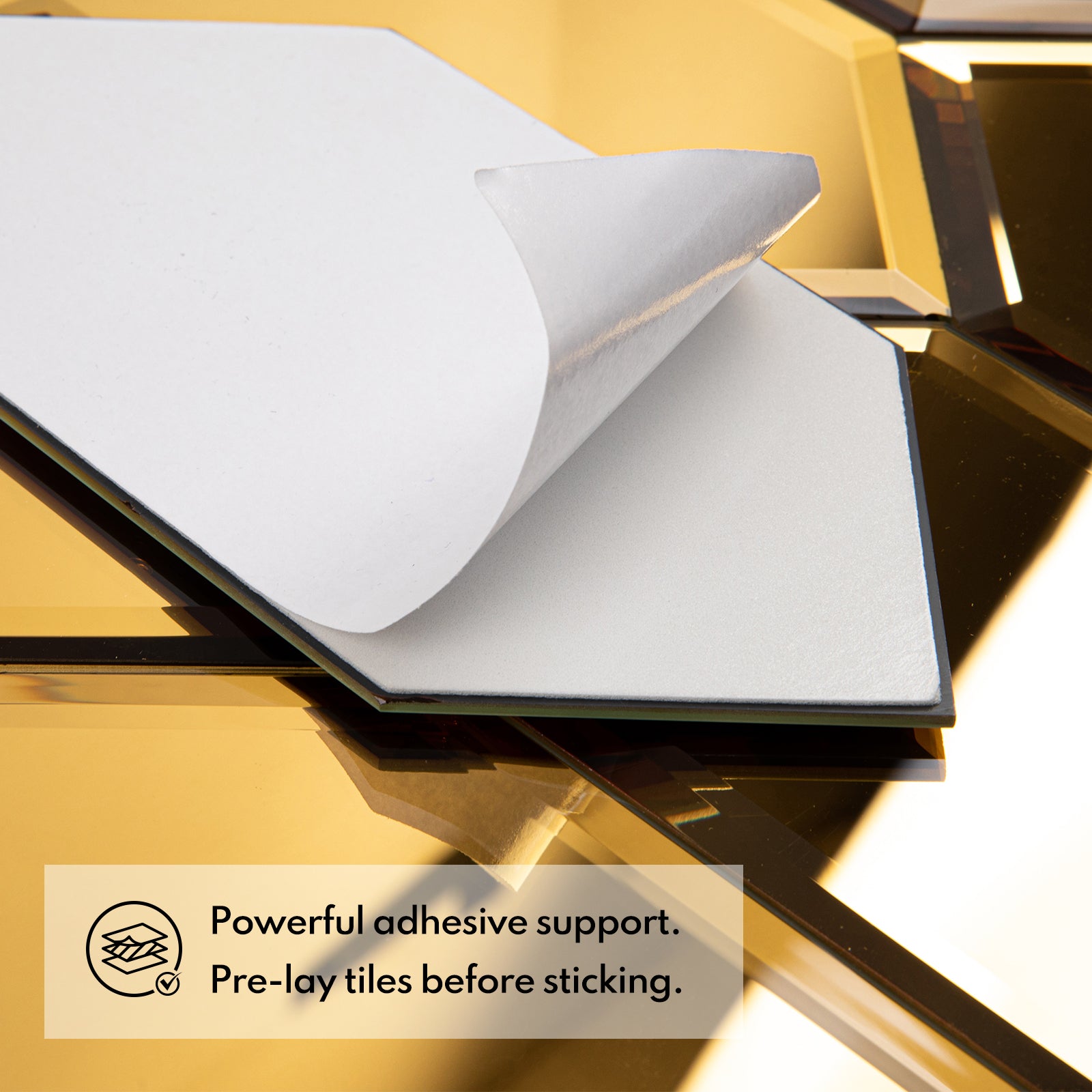 Lovdeco Peel and Stick Beveled Mirror Tile, Mirror Backsplash for Kitchen Bathroom Wall, 4x7.87 Inches Hexagon, Gold (30 Pcs, 4.8 SQ.FT.)