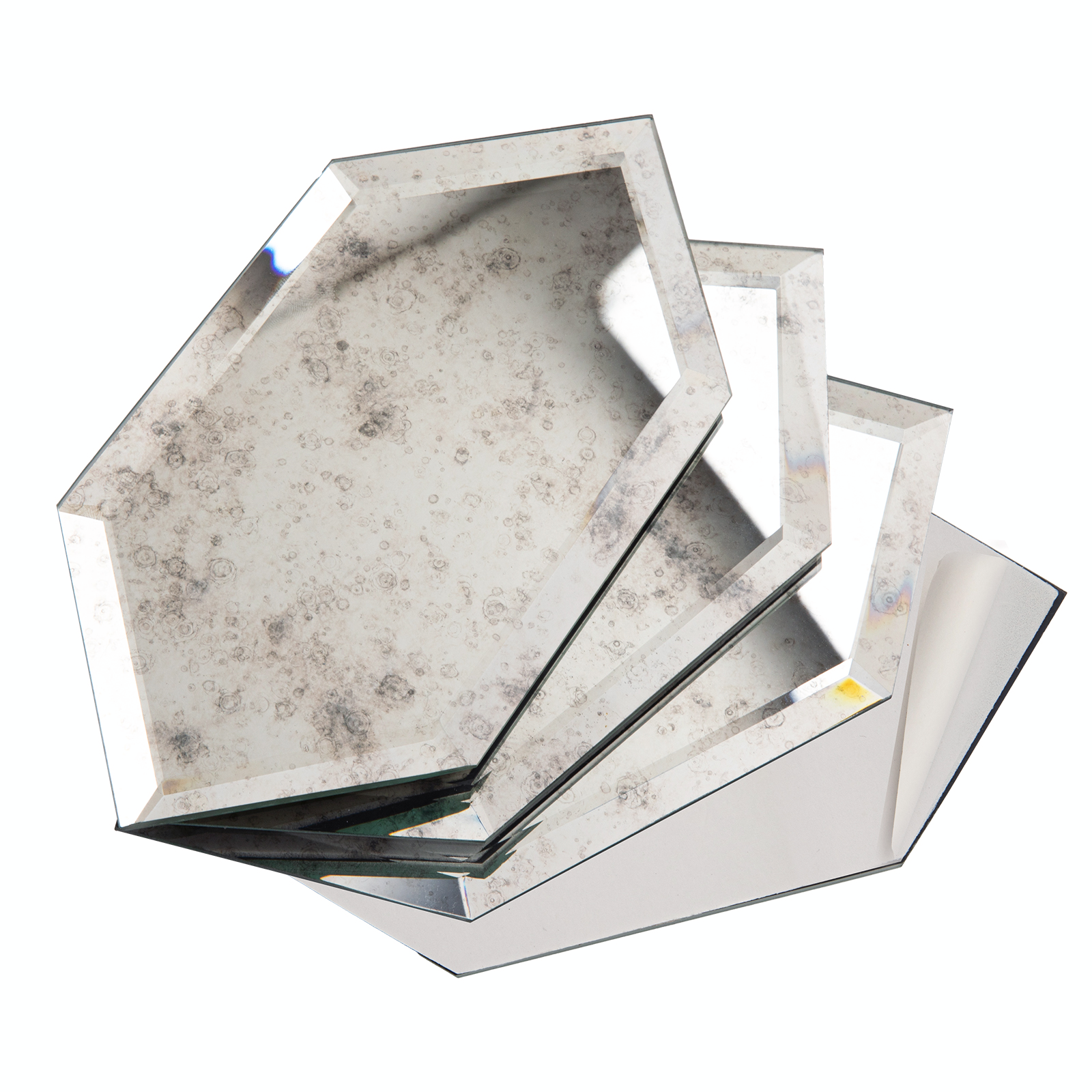 Peel and Stick Beveled Mirror Tile, Mirror Backsplash for Kitchen Bathroom Wall, 4x7.87 Inches Hexagon, Light Antique (30 Pcs, 4.8 SQ.FT.)