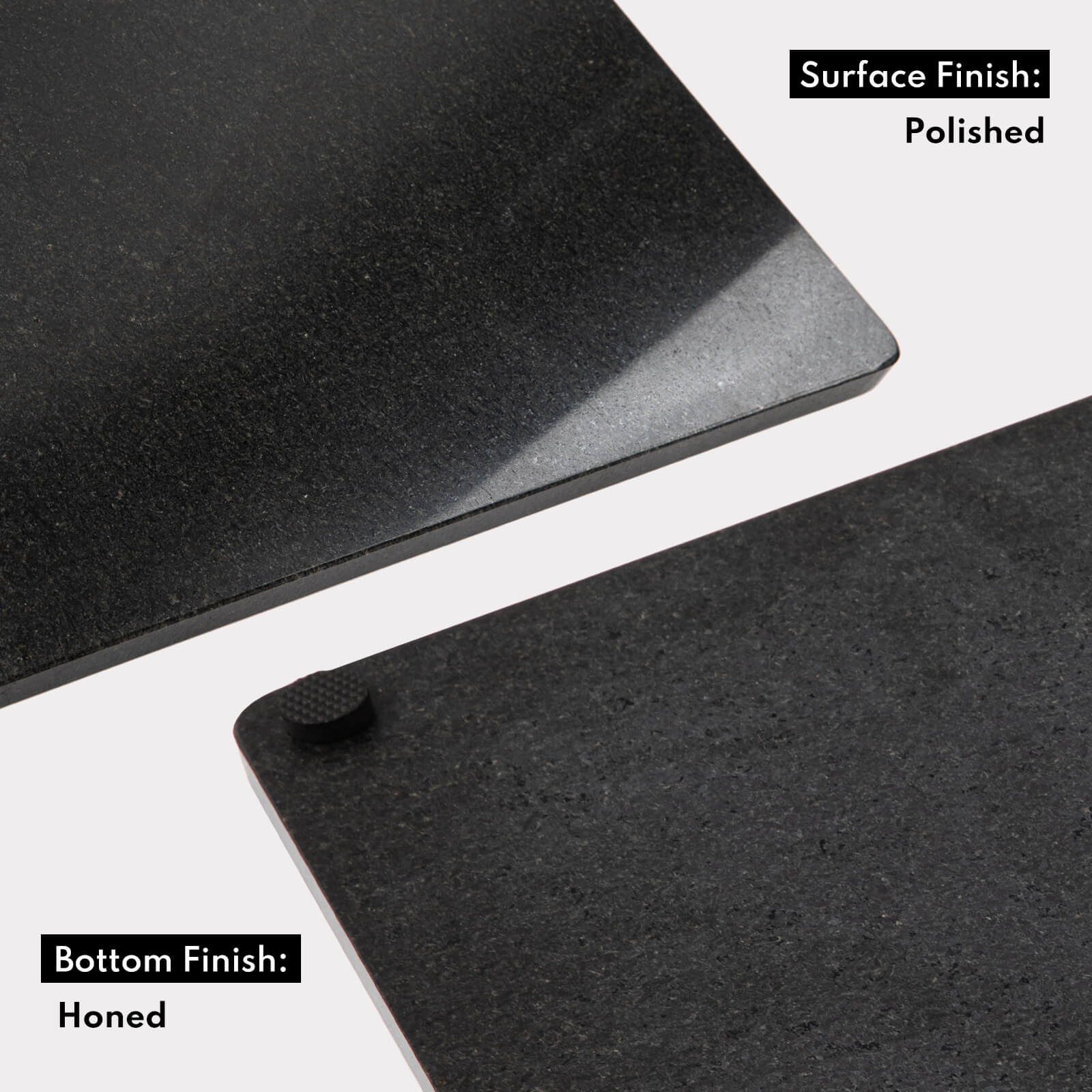 Granite Black Cutting Board, Pastry Board For Kitchen, Large Black Marble Slab Gift With Non-Slip Feets, 16x20 Inch, 1 Piece