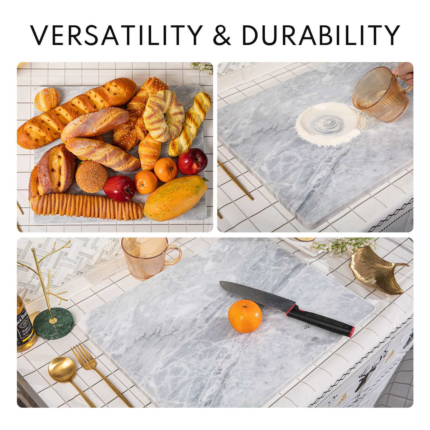 Cloud White Marble Cutting Board, Pastry Board, 16*20 Inches, 1 Piece, PC14