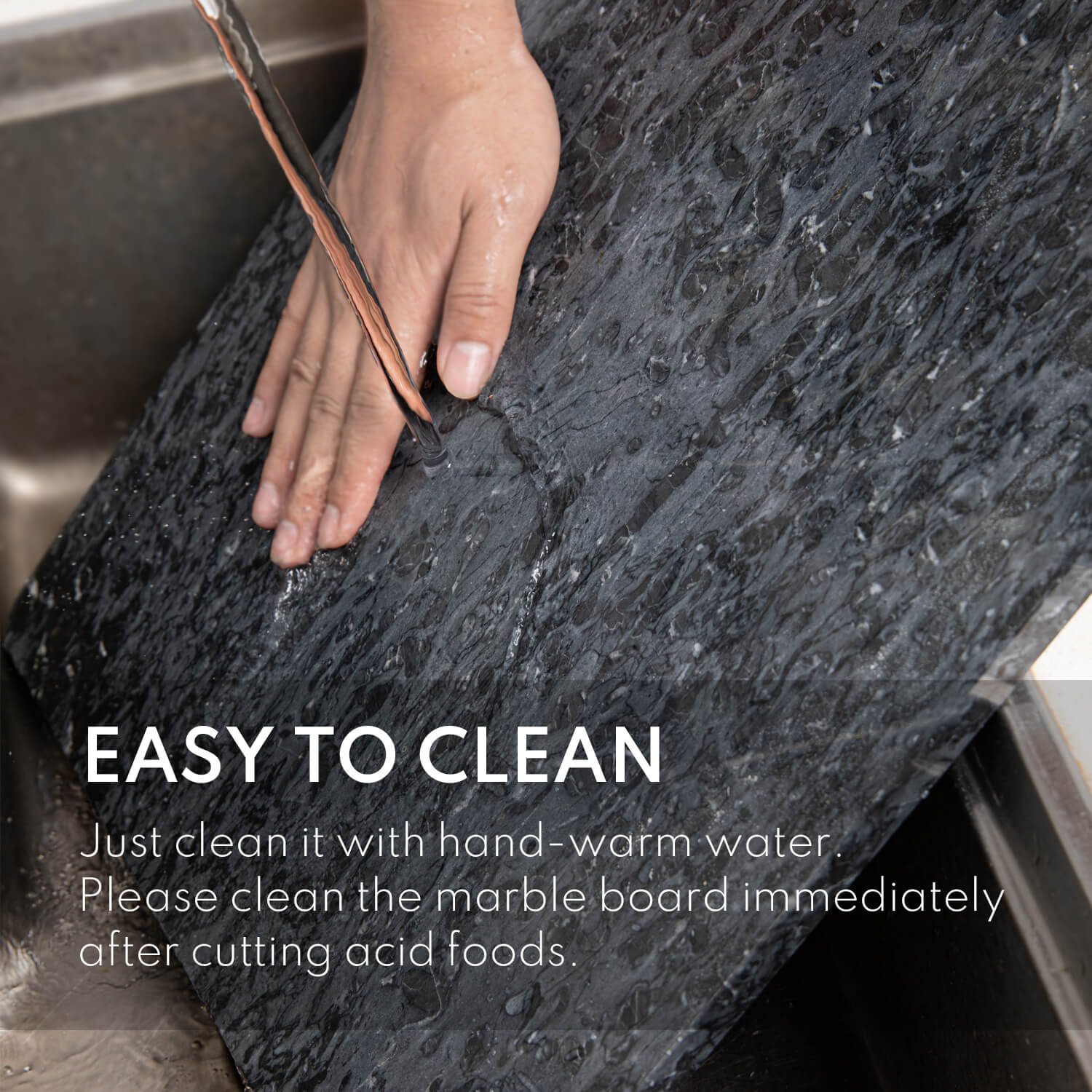 Marble Cutting Board, Pastry Board For Kitchen, Large Black Marble Slab Gift With Non-Slip Feets, 16x20 Inch, 1 Piece