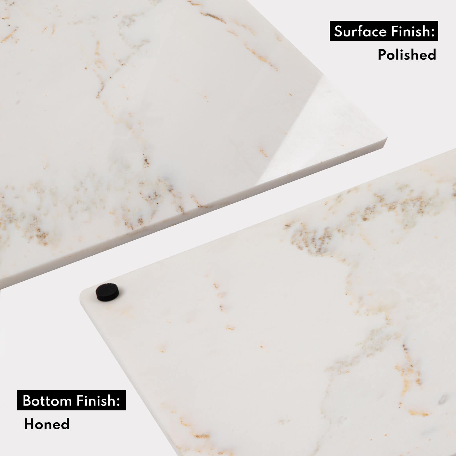 Luxury White Marble Cutting Board, Pastry Board For Kitchen, Large Calacatta Gold Marble Slab Gift With Non-Slip Feets, 16x20 Inch, 1 Piece