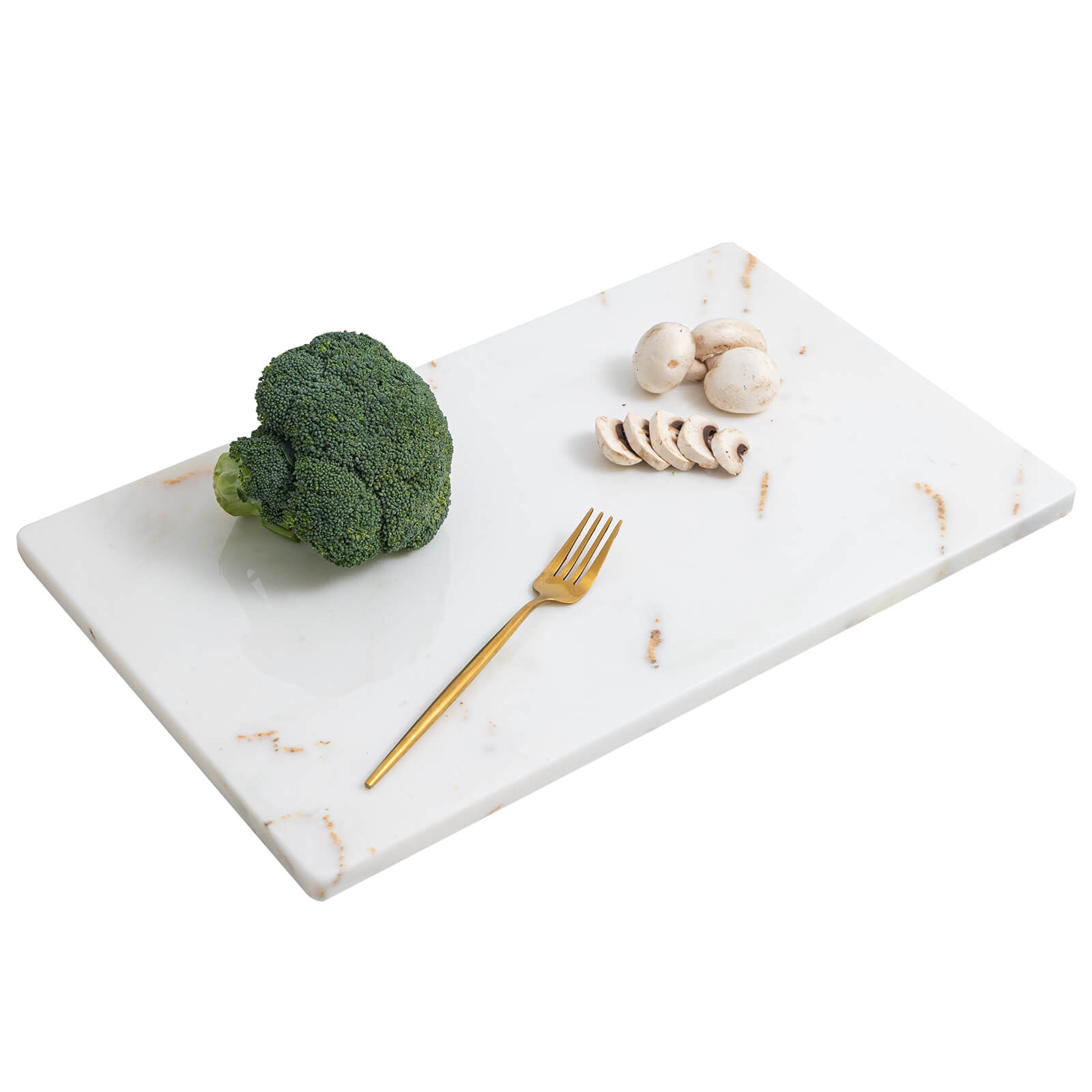 Lovdeco Luxury White Marble Pastry Board, Pastry Board For Kitchen, Large Calacatta Gold Marble Slab Gift With Non-Slip Feets, 12x20 Inch, 1 Piece