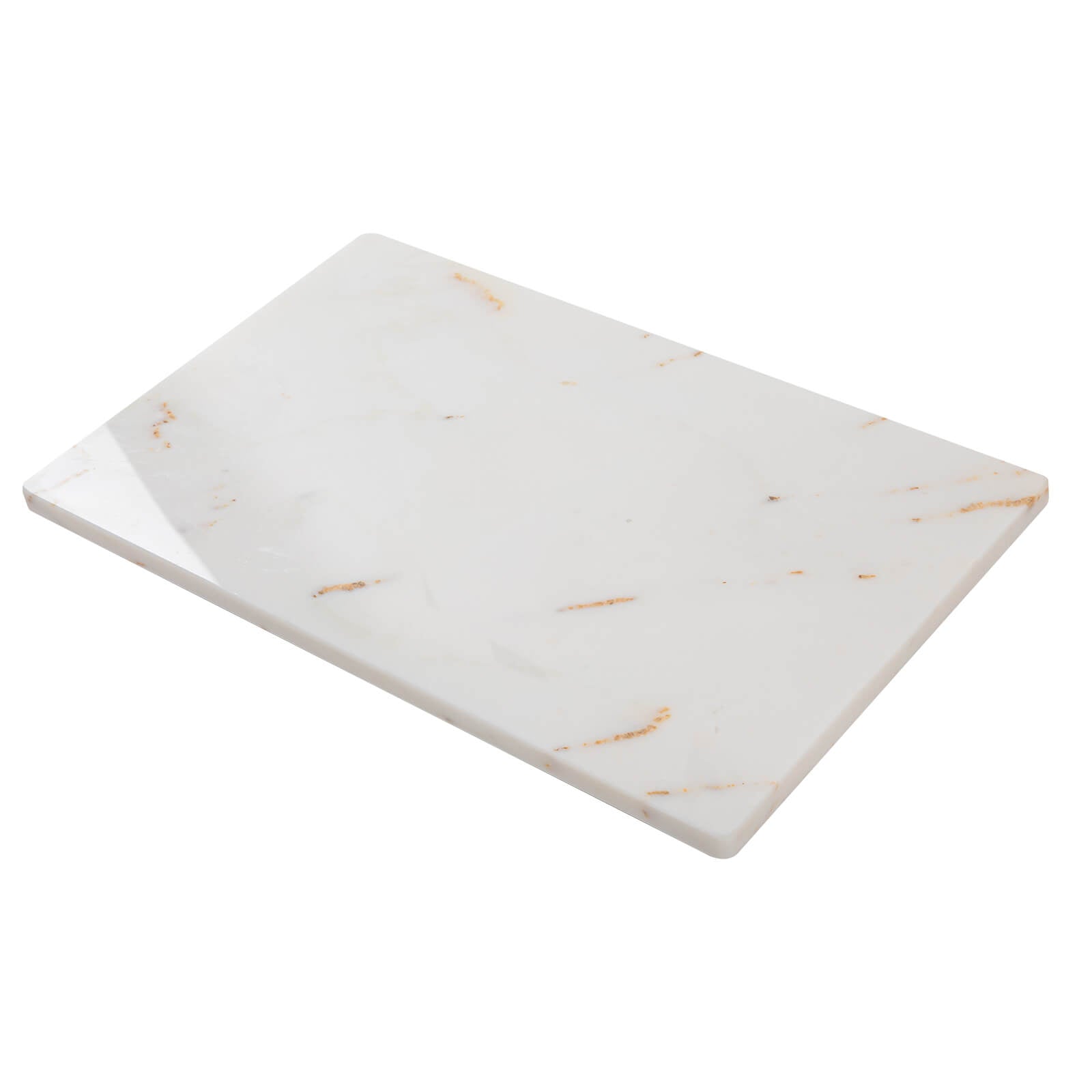 Lovdeco Luxury White Marble Pastry Board, Pastry Board For Kitchen, Large Calacatta Gold Marble Slab Gift With Non-Slip Feets, 12x20 Inch, 1 Piece