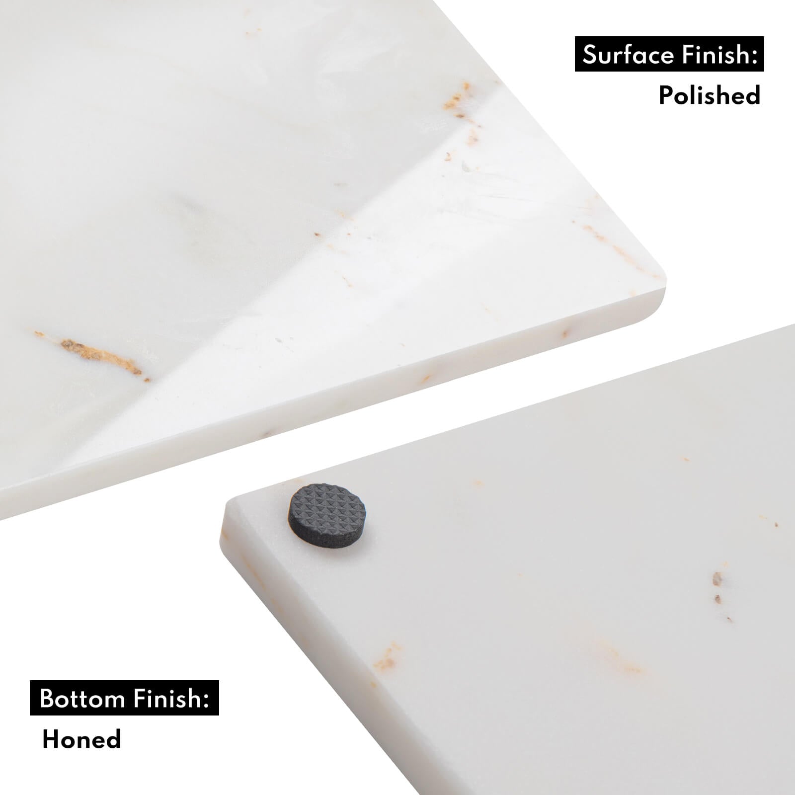 Lovdeco Luxury White Marble Pastry Board, Pastry Board For Kitchen, Large Calacatta Gold Marble Slab Gift With Non-Slip Feets, 12x20 Inch, 1 Piece