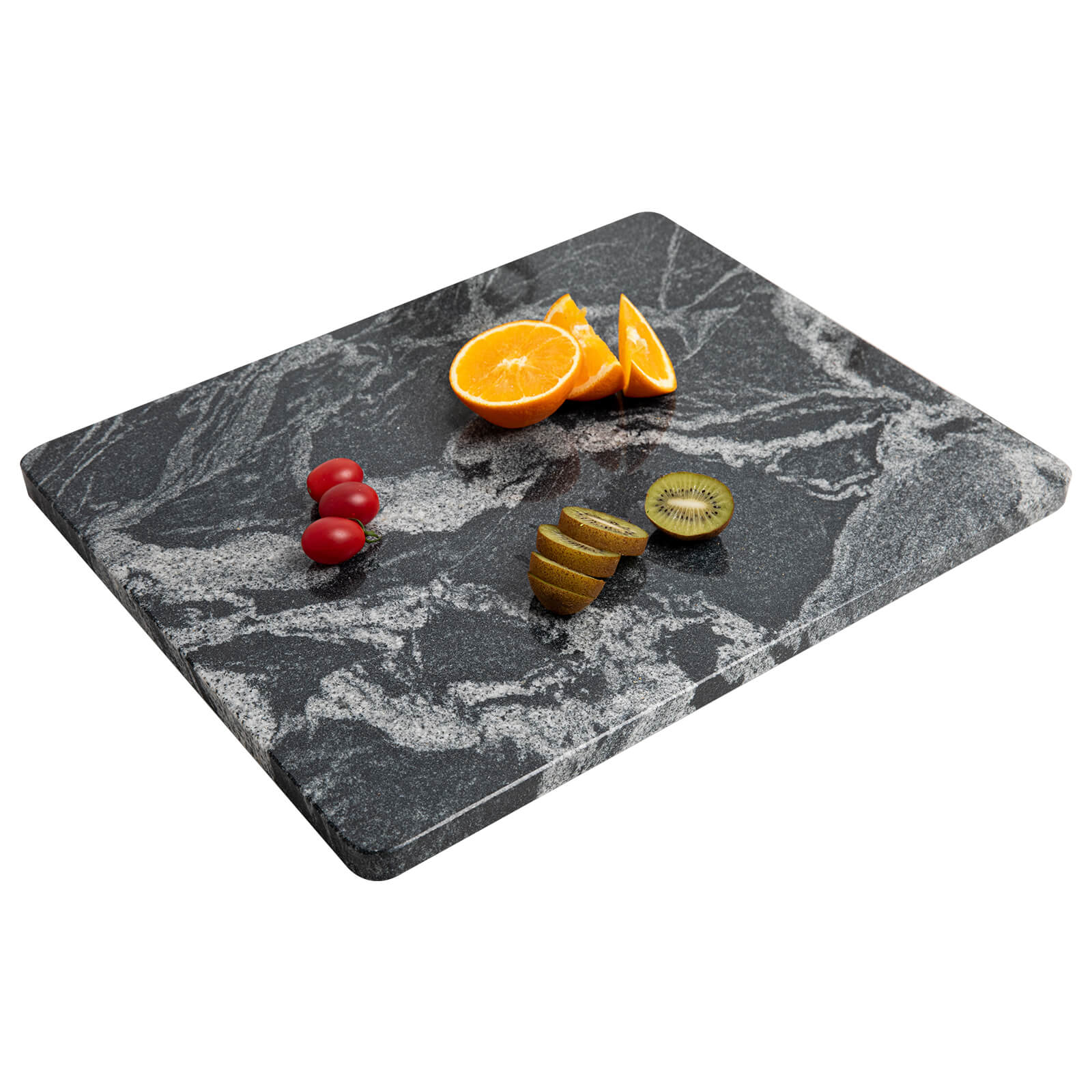 Lovdeco Marble Cutting Board, Pastry Board For Kitchen, Large Black With White Vine Marble Slab Gift With Non-Slip Feets, 16x20 Inch, 1 Piece
