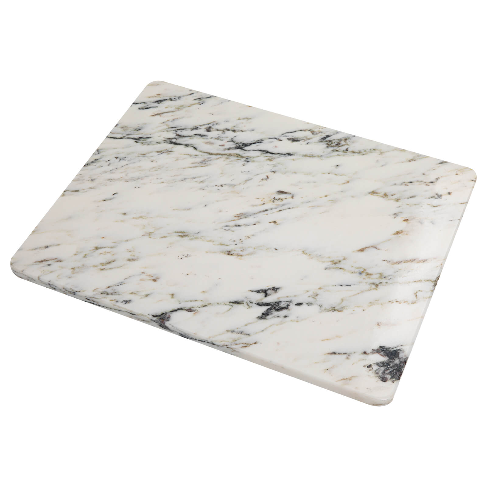 Lovdeco Marble Cutting Board, Pastry Board For Kitchen, Large Ink White Marble Slab Gift With Non-Slip Feets, 16x20 Inch, 1 Piece