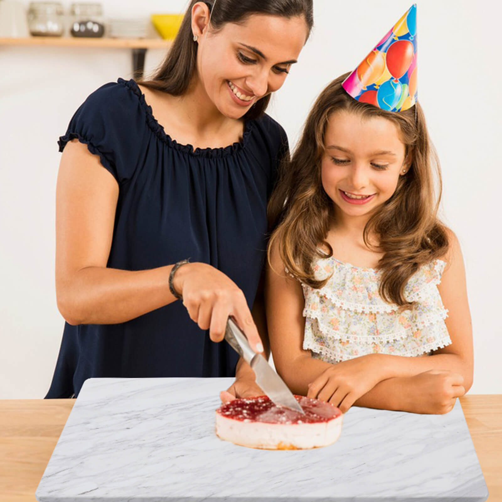 Lovdeco Marble Cutting Board 12"x20", 100% Natural Marble, Heavy Duty, Volakas White, Polished Surface for Pastry, Cheese, Serving & Kitchen Countertop – White with Brown Veining