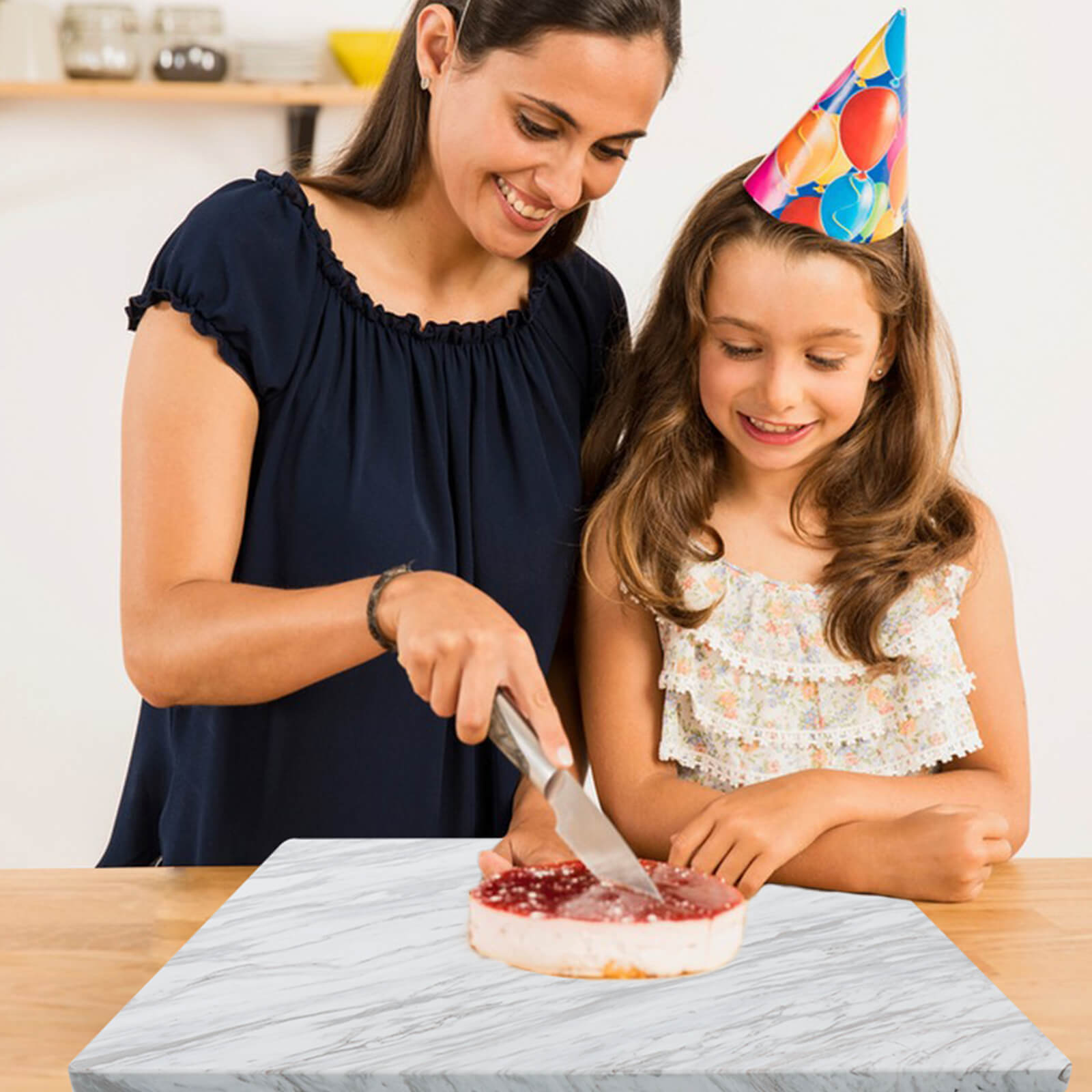 Lovdeco Large Marble Cutting Board 16"x20", 100% Natural Marble, Heavy Duty, Volakas White, Polished Surface for Pastry, Cheese, Serving & Kitchen Countertop – White with Brown Veining