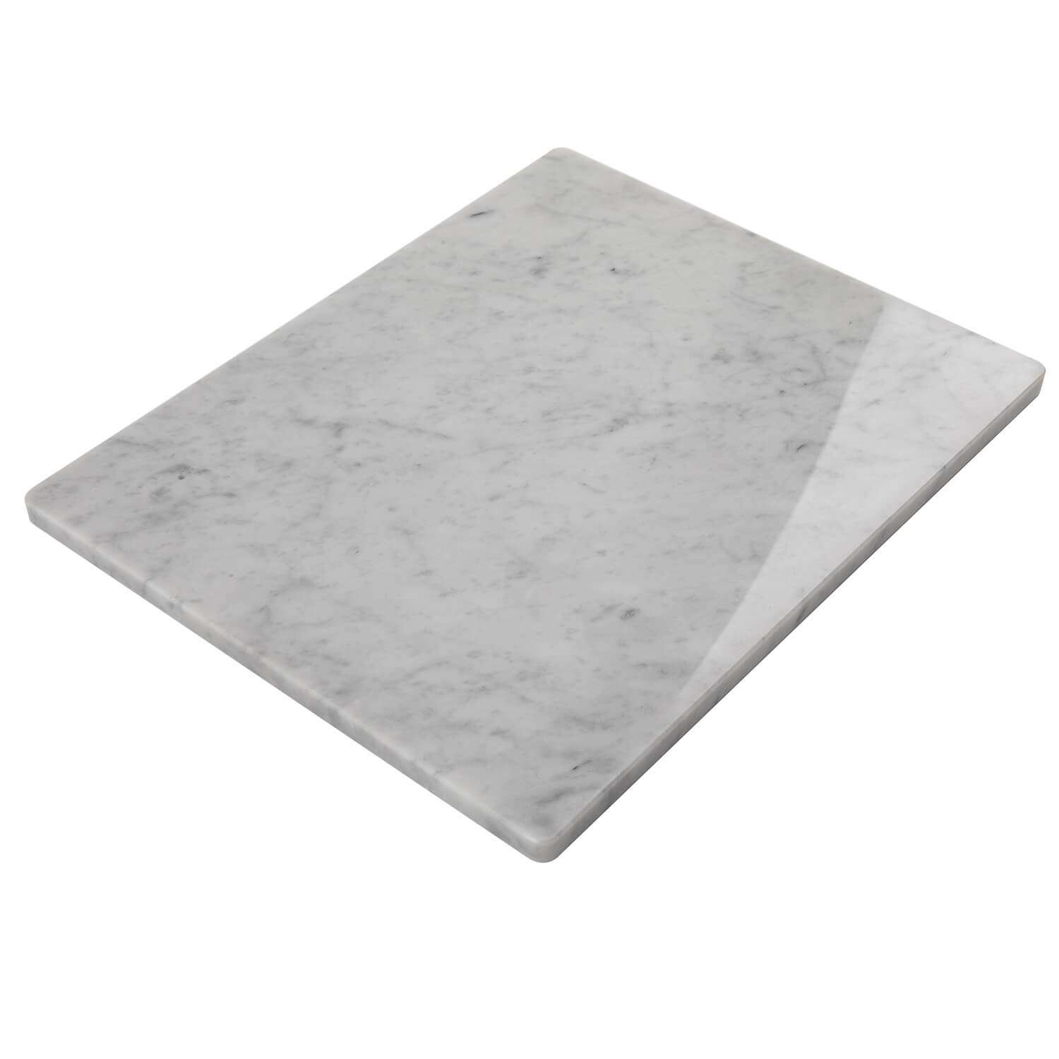 Marble Cutting Board, Pastry Board For Kitchen, Carrara White Marble Slab Gift With Non-Slip Feets, 16x20 Inch, 1 Piece