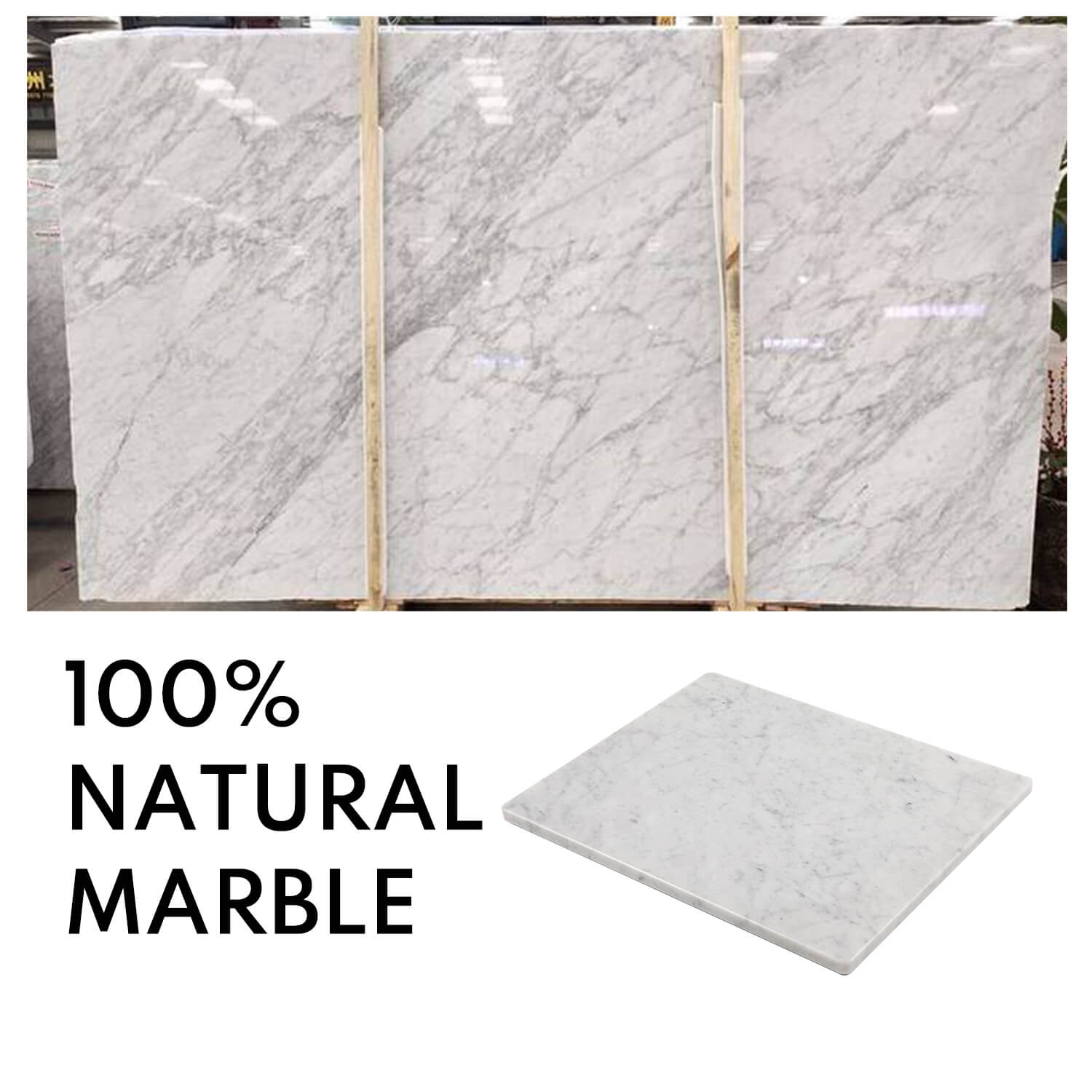 Marble Cutting Board, Pastry Board For Kitchen, Carrara White Marble Slab Gift With Non-Slip Feets, 16x20 Inch, 1 Piece